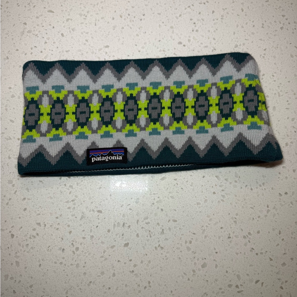 Patagonia Unisex Headband Aztec Green Fleece Lined Ear Warmer